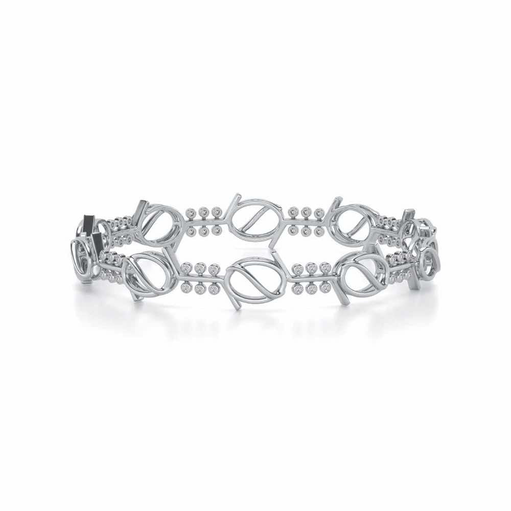 The Circuit Silver Bangles - White Gold - Image 4