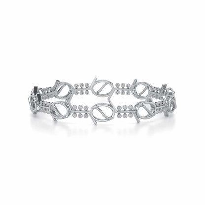 The Circuit Silver Bangles - White Gold - Image 4