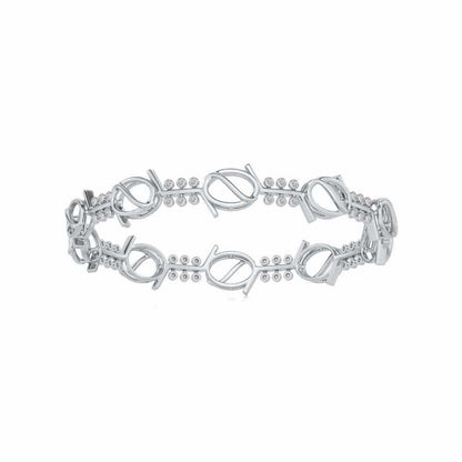 The Circuit Silver Bangles - White Gold - Image 5