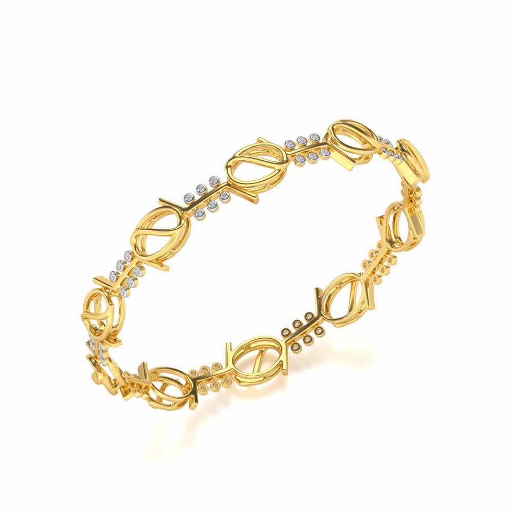 The Circuit Silver Bangles - Yellow Gold - Image 1