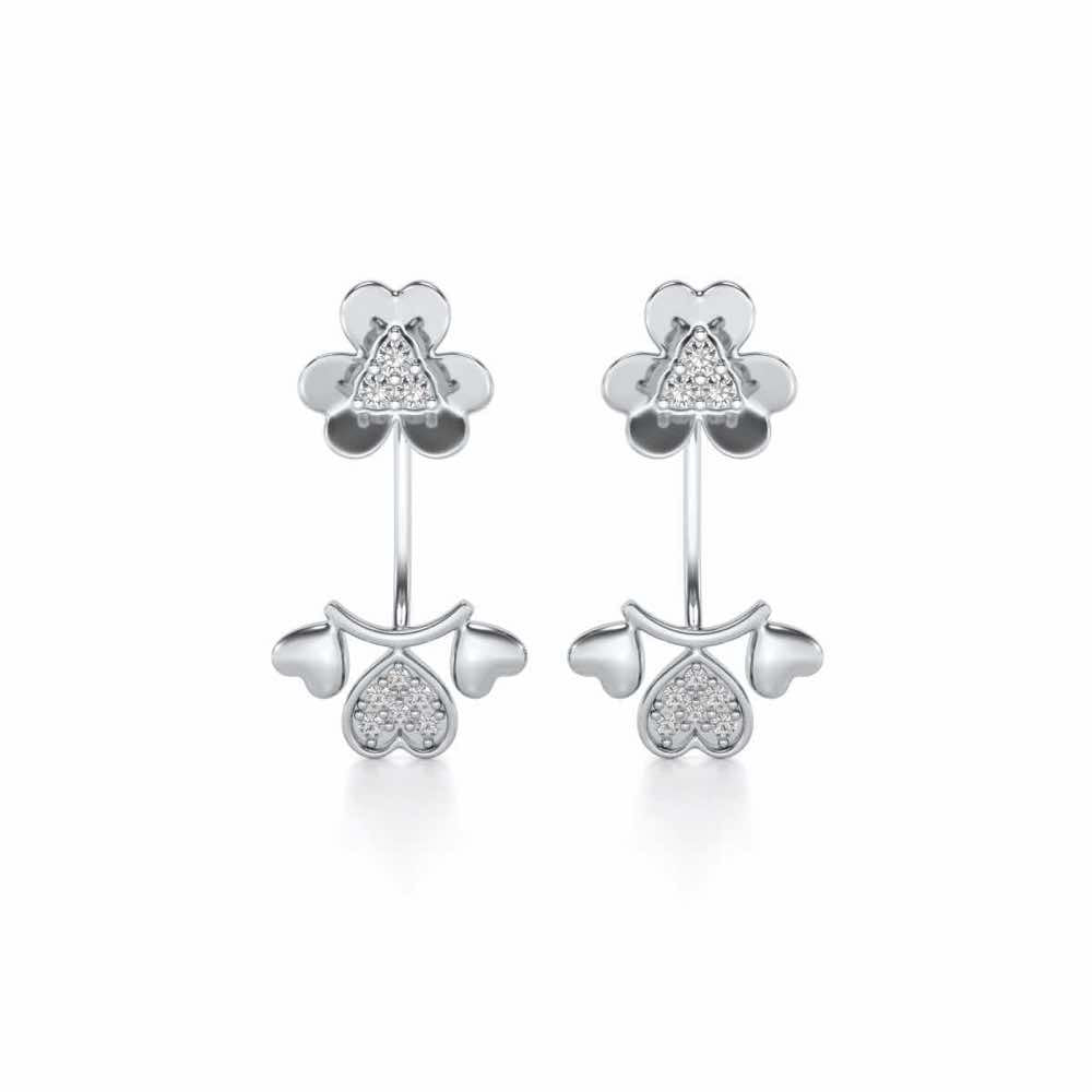 The Hearty Hanging Earring - White Gold - Image 1