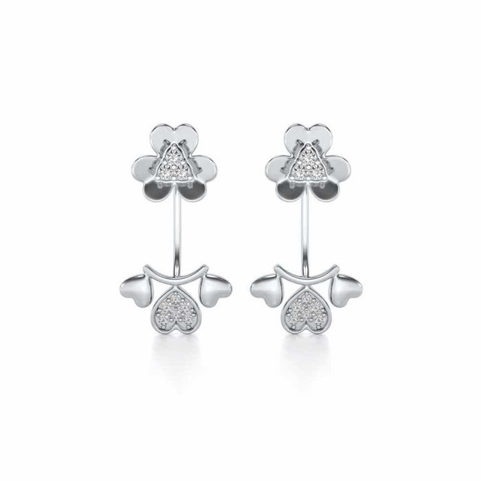 The Hearty Hanging Earring - White Gold - Image 1