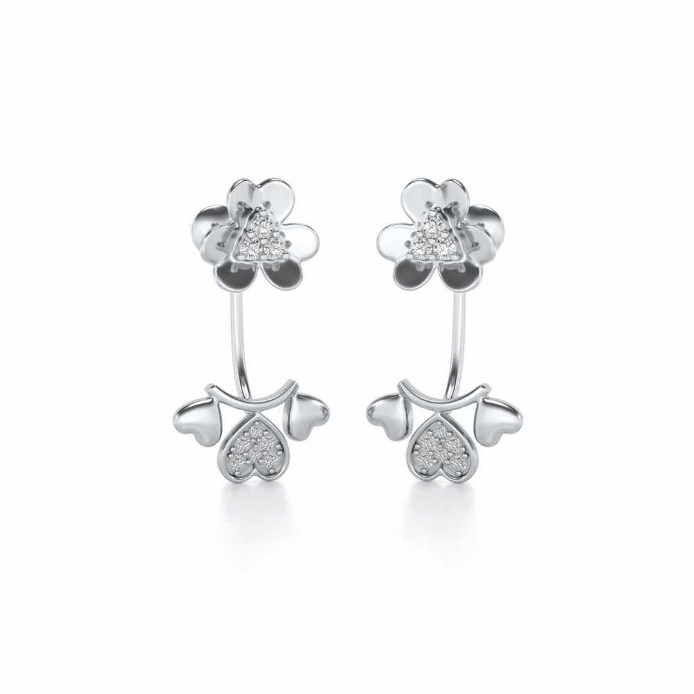 The Hearty Hanging Earring - White Gold - Image 2