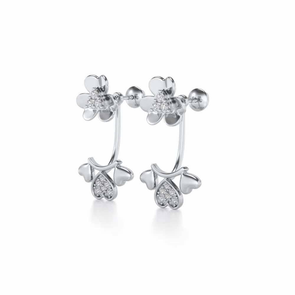 The Hearty Hanging Earring - White Gold - Image 3