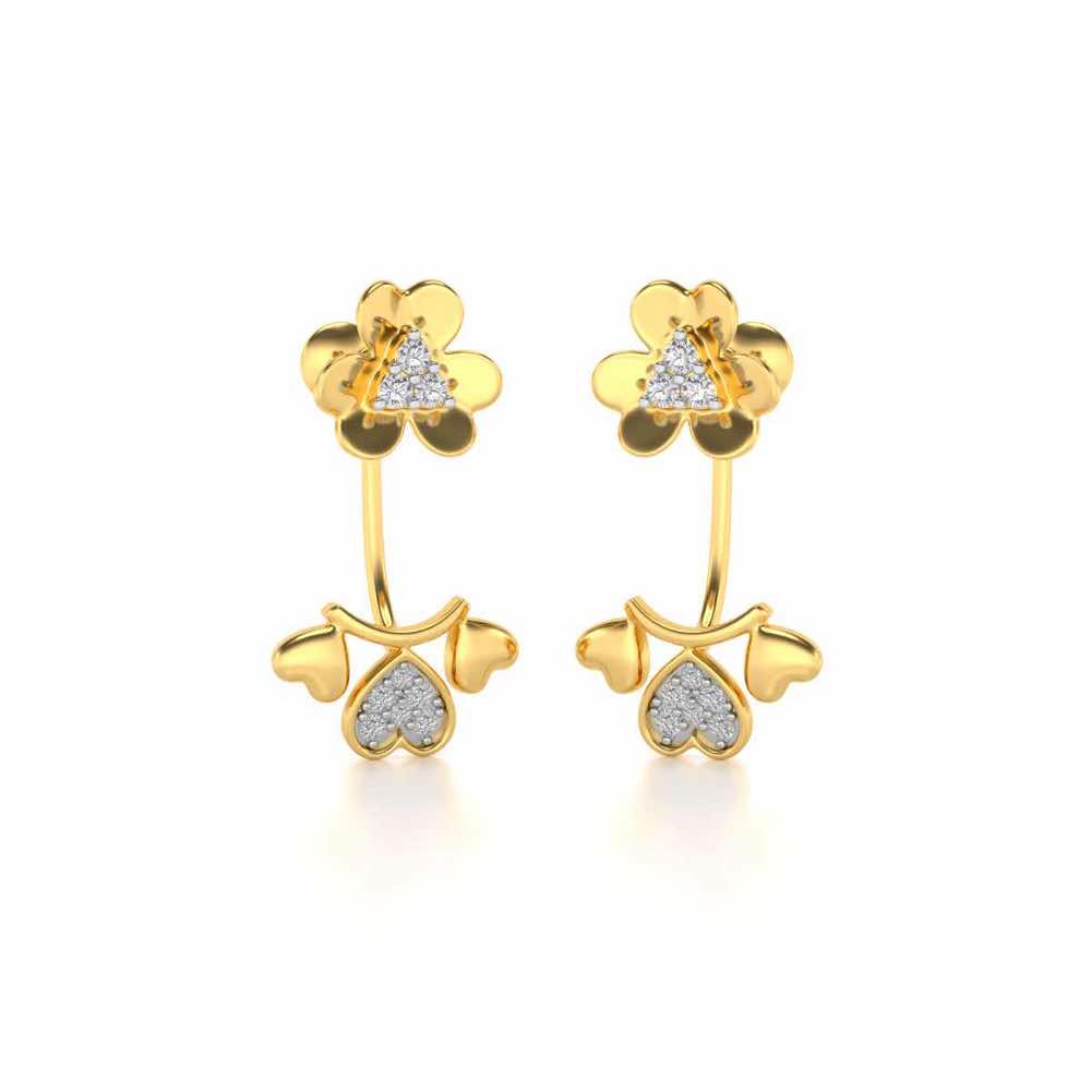 The Hearty Hanging Earring - Yellow Gold - Image 2