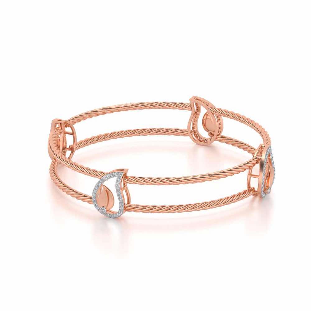 The Leafy Silver Bangles - Rose Gold - Image 2