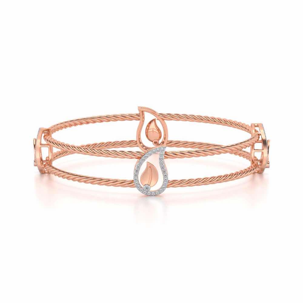 The Leafy Silver Bangles - Rose Gold - Image 5