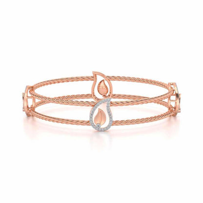 The Leafy Silver Bangles - Rose Gold - Image 5