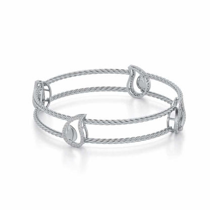 The Leafy Silver Bangles - White Gold - Image 2