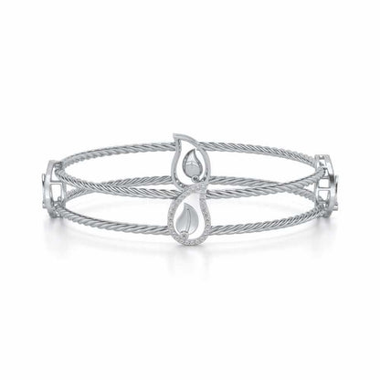 The Leafy Silver Bangles - White Gold - Image 5