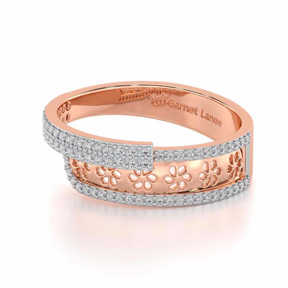 The Overlap Silver Band Ring - Rose Gold - Image 2