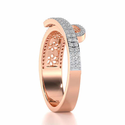 The Overlap Silver Band Ring - Rose Gold - Image 3