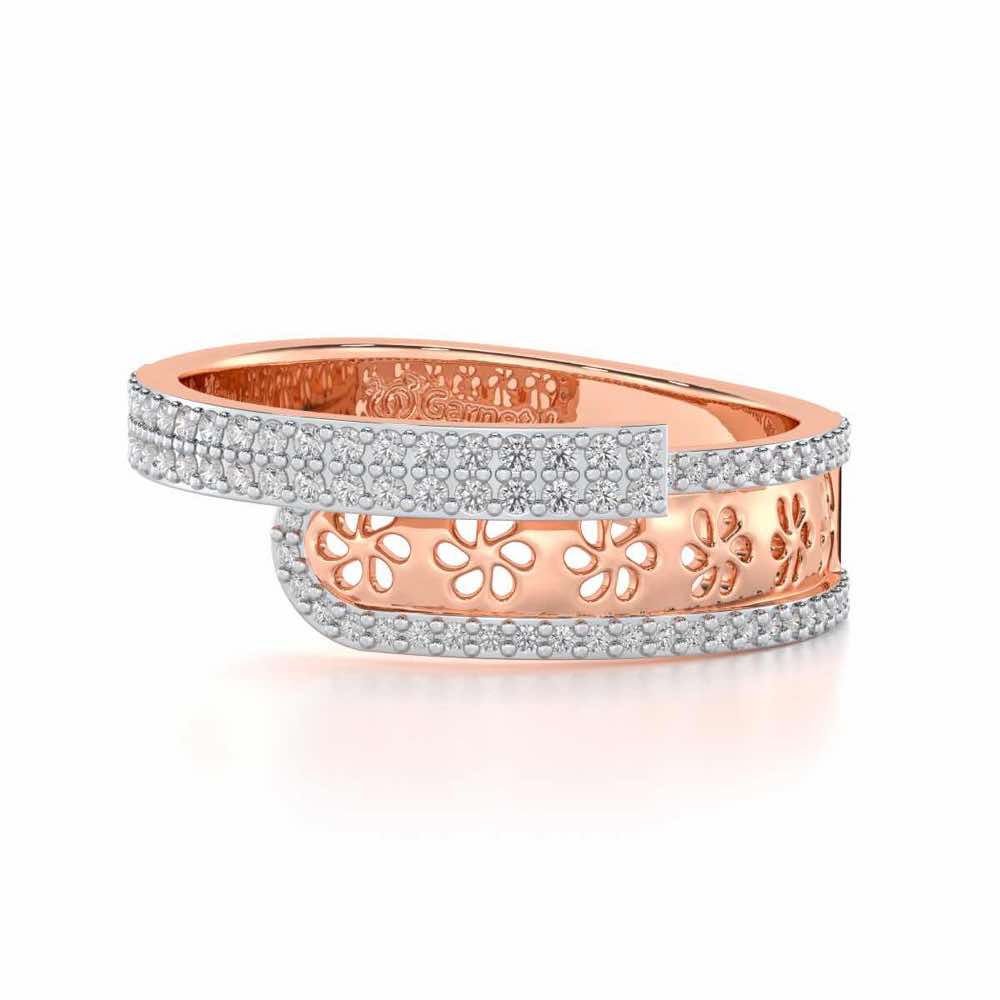 The Overlap Silver Band Ring - Rose Gold - Image 4