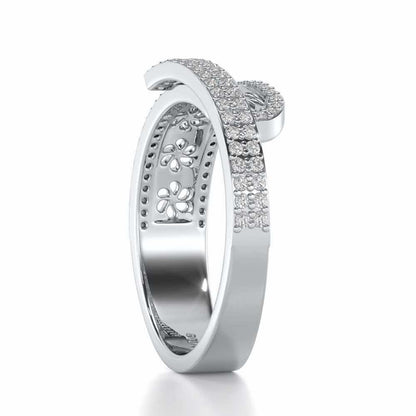 The Overlap Silver Band Ring - White Gold - Image 3