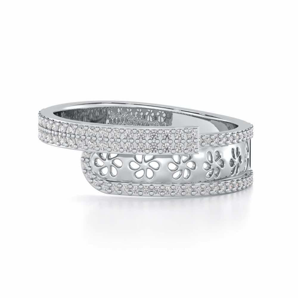 The Overlap Silver Band Ring - White Gold - Image 4