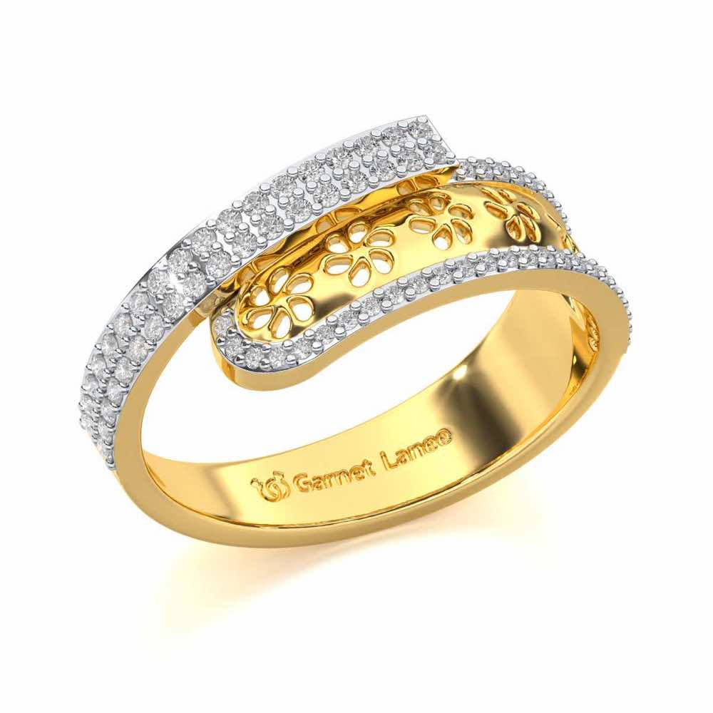The Overlap Silver Band Ring - Yellow Gold - Image 1