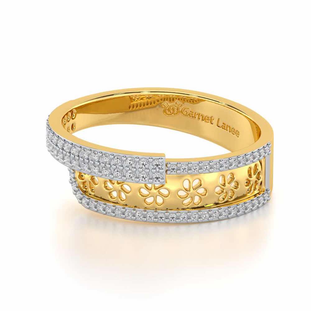 The Overlap Silver Band Ring - Yellow Gold - Image 2