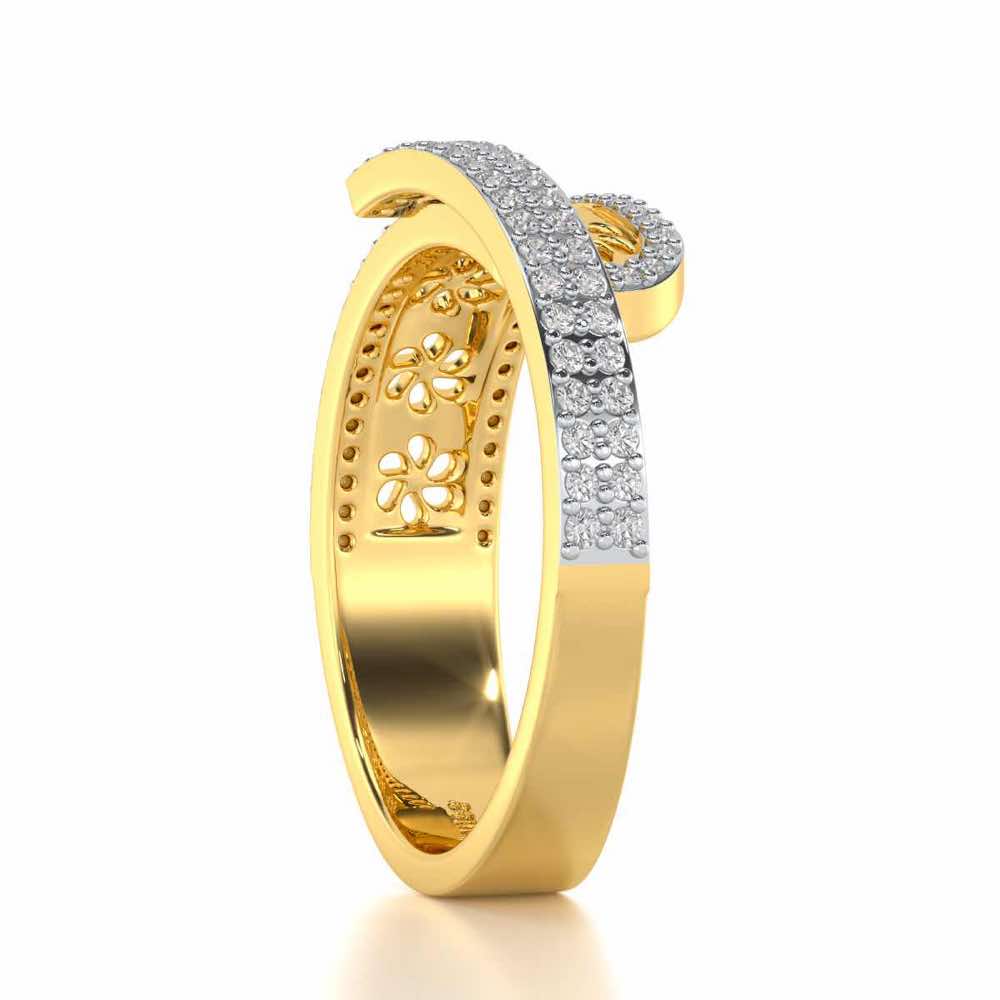 The Overlap Silver Band Ring - Yellow Gold - Image 3