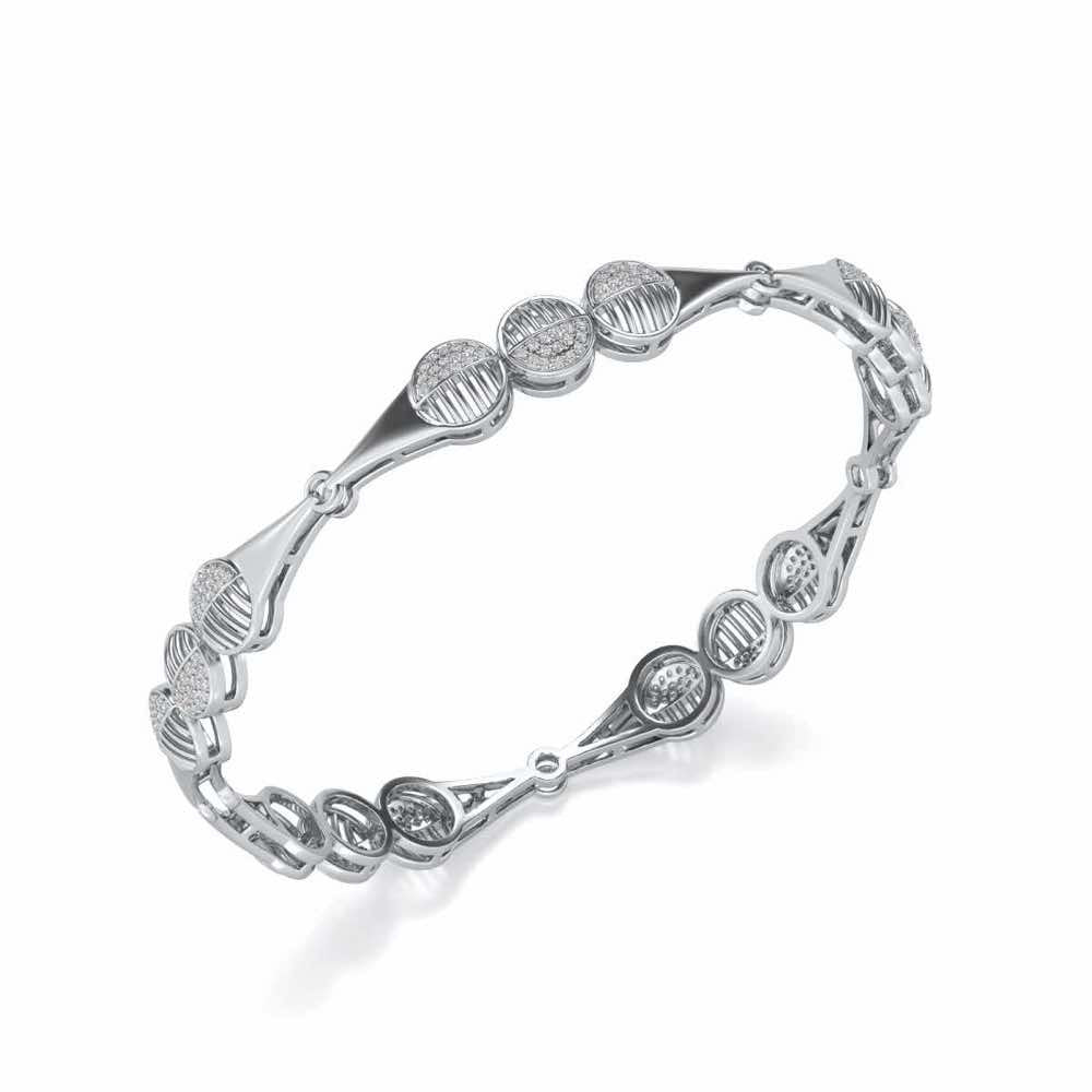 The Vibes Silver Bangles - White Gold - Image 1