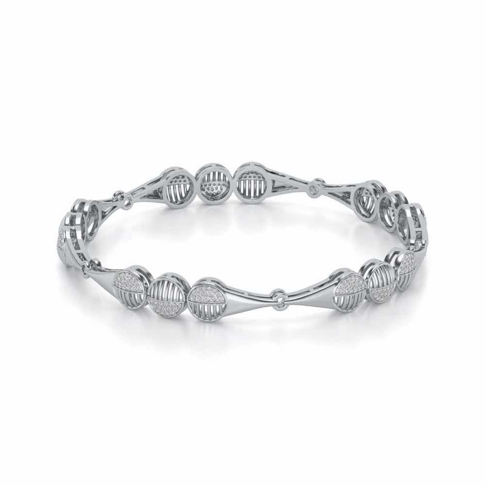 The Vibes Silver Bangles - White Gold - Image 2
