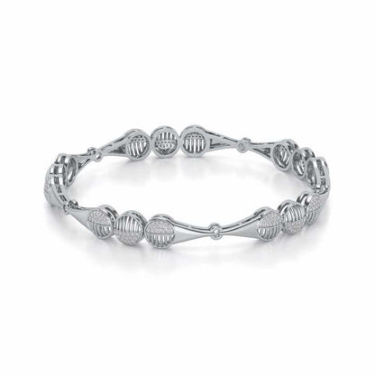 The Vibes Silver Bangles - White Gold - Image 2