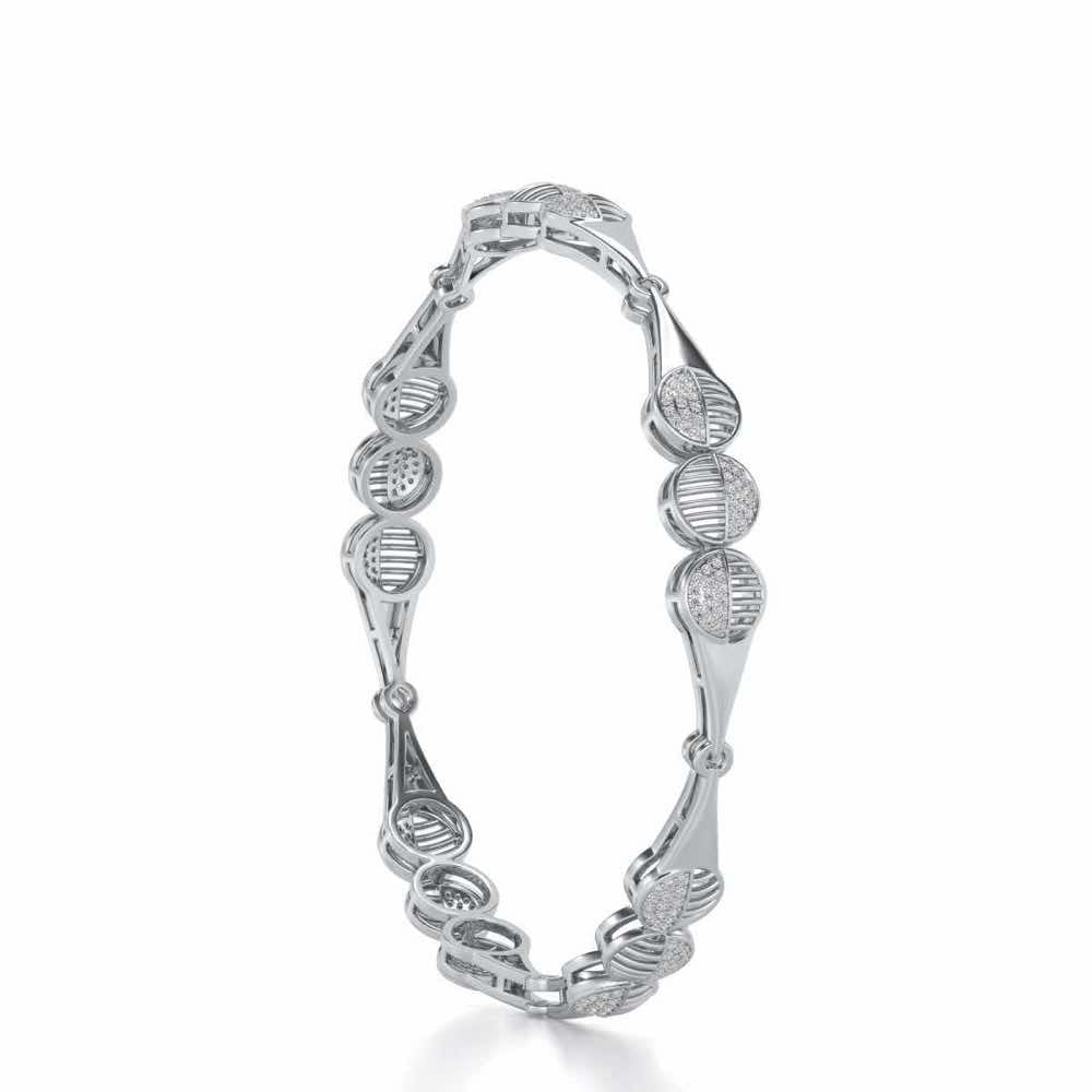 The Vibes Silver Bangles - White Gold - Image 3