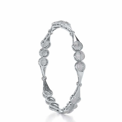 The Vibes Silver Bangles - White Gold - Image 3