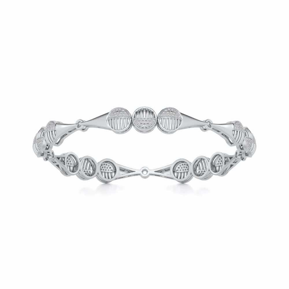 The Vibes Silver Bangles - White Gold - Image 4