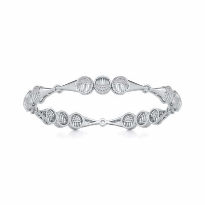 The Vibes Silver Bangles - White Gold - Image 4