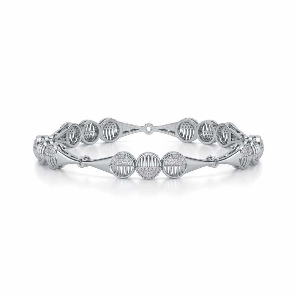 The Vibes Silver Bangles - White Gold - Image 5