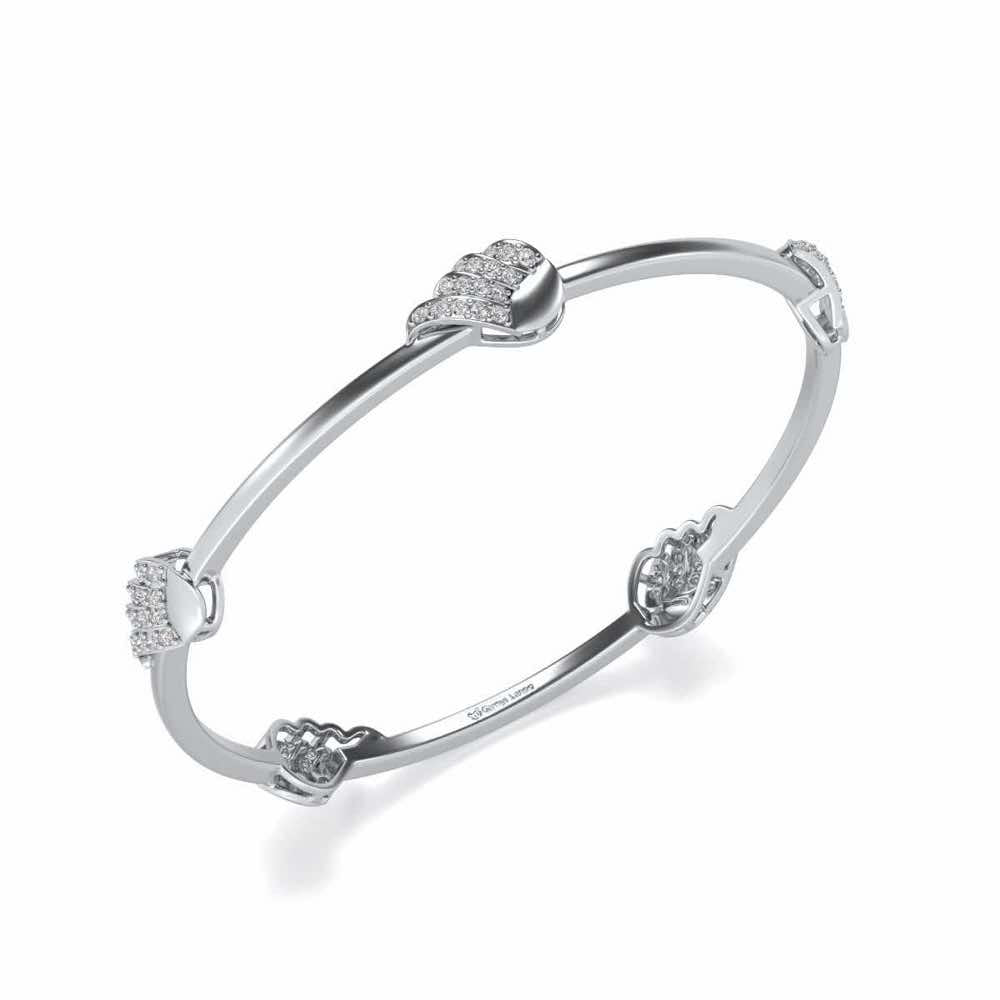 The Vice Silver Bangles - White Gold - Image 1