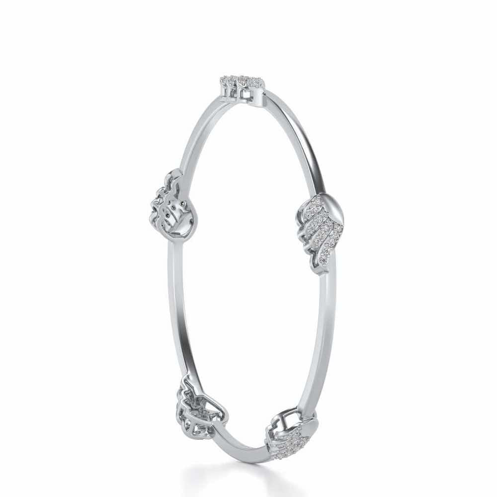 The Vice Silver Bangles - White Gold - Image 3