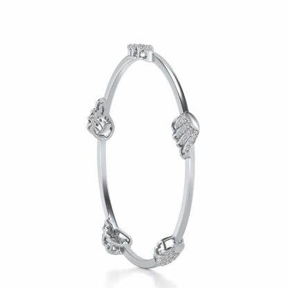 The Vice Silver Bangles - White Gold - Image 3