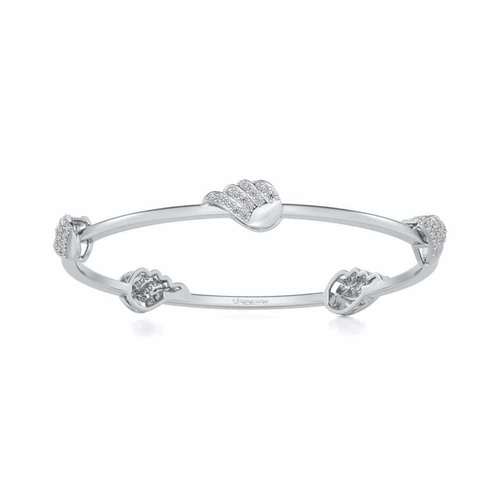 The Vice Silver Bangles - White Gold - Image 4