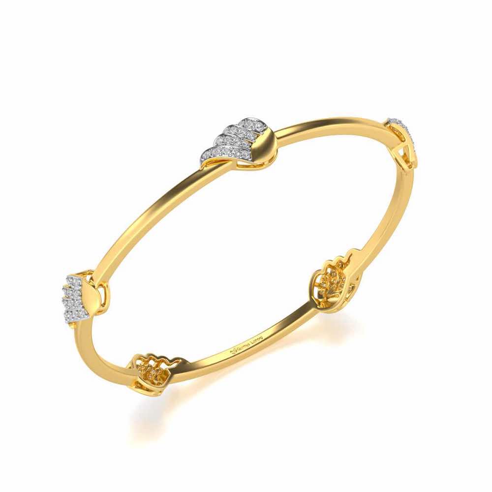 The Vice Silver Bangles - Yellow Gold - Image 1