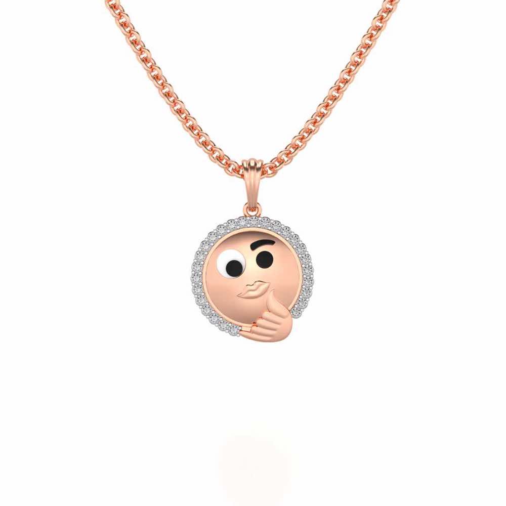 Thinking Face Silver Pendant