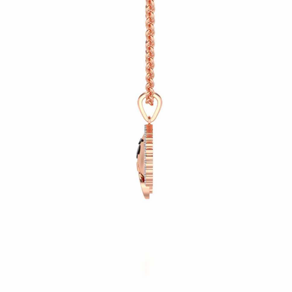 Thinking Face Silver Pendant - Rose Gold - Image 3