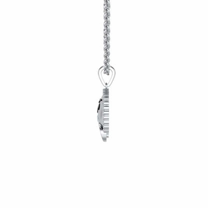 Thinking Face Silver Pendant - White Gold - Image 3