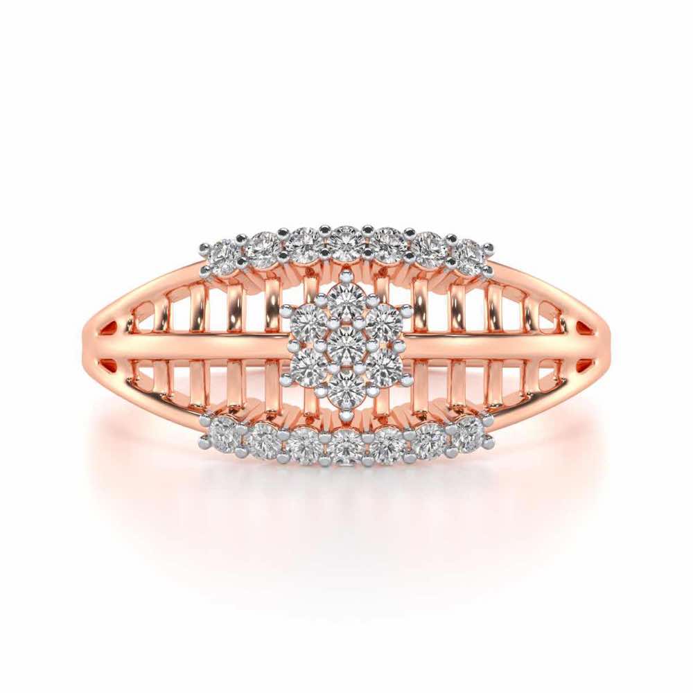 Third-eye Lattice Silver Ring - Rose Gold - Image 4
