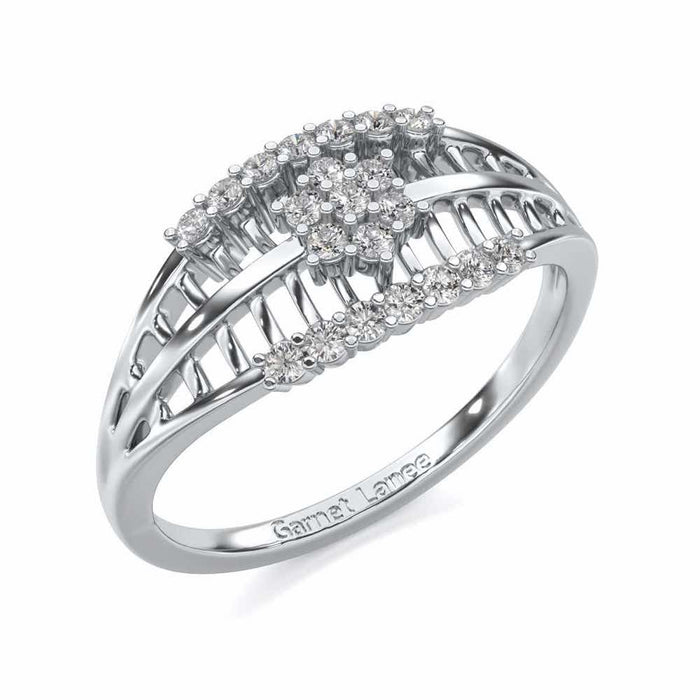 Third-eye Lattice Silver Ring - White Gold - Image 1