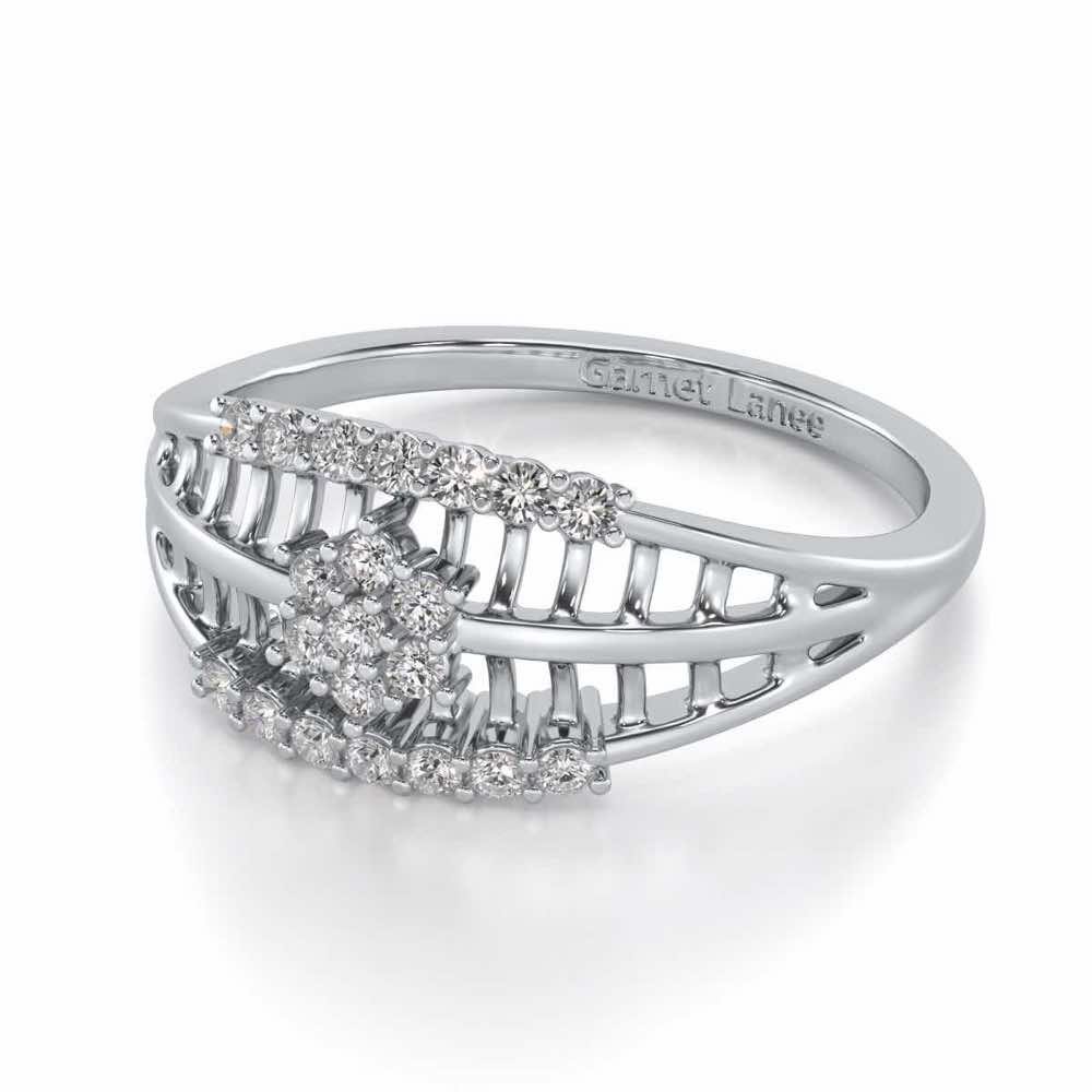 Third-eye Lattice Silver Ring - White Gold - Image 2
