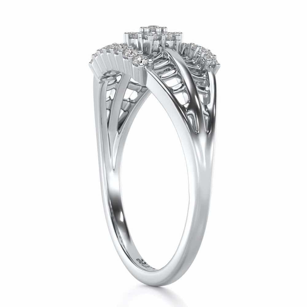 Third-eye Lattice Silver Ring - White Gold - Image 3