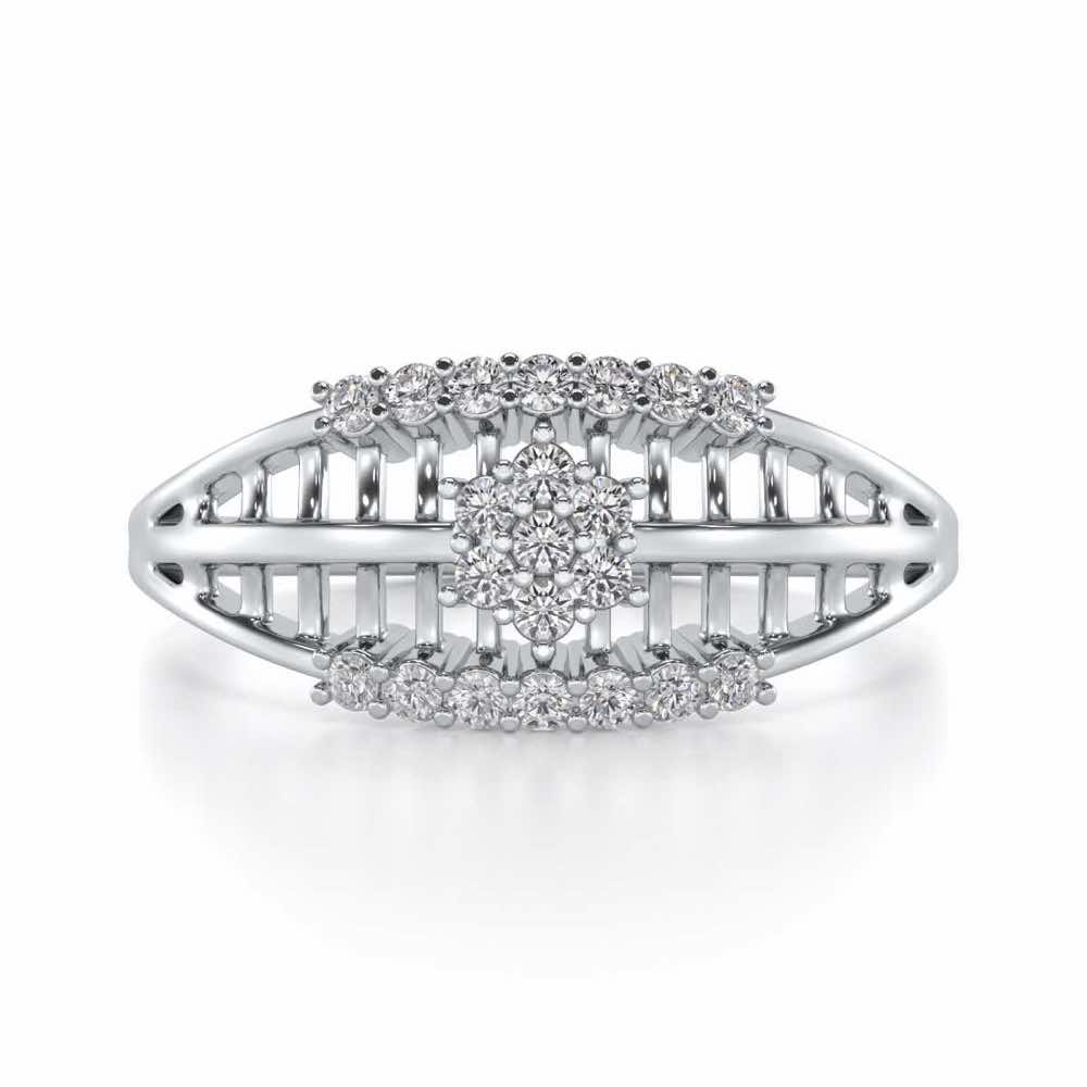 Third-eye Lattice Silver Ring - White Gold - Image 4