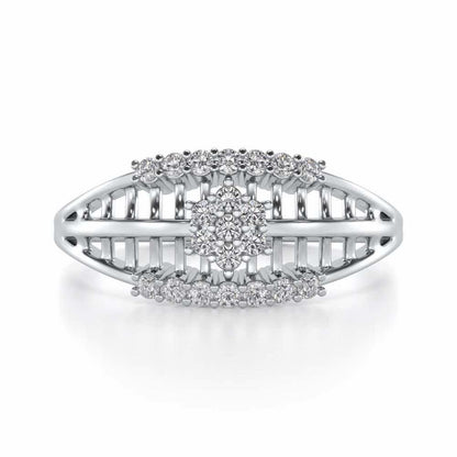 Third-eye Lattice Silver Ring - White Gold - Image 4