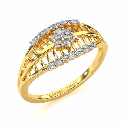 Third-eye Lattice Silver Ring - Yellow Gold - Image 1