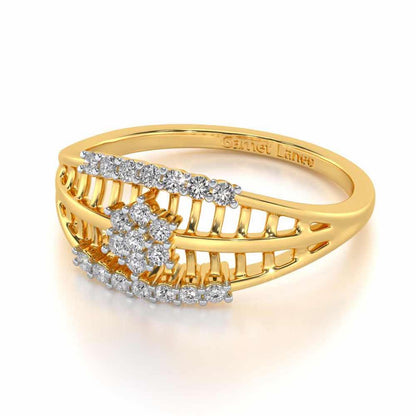 Third-eye Lattice Silver Ring - Yellow Gold - Image 2
