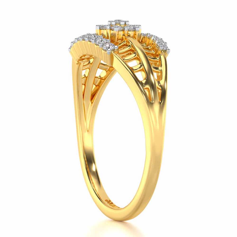 Third-eye Lattice Silver Ring - Yellow Gold - Image 3
