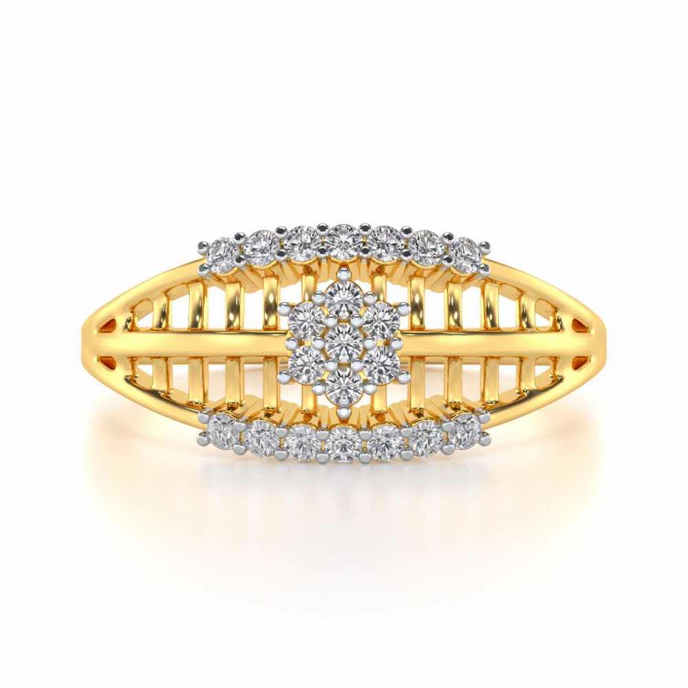 Third-eye Lattice Silver Ring - Yellow Gold - Image 4