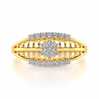 Third-eye Lattice Silver Ring - Yellow Gold - Image 4