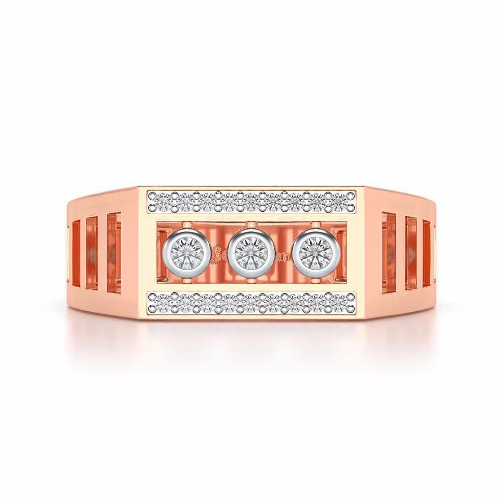 Three Dots Ring For Men - Rose Gold - Image 4